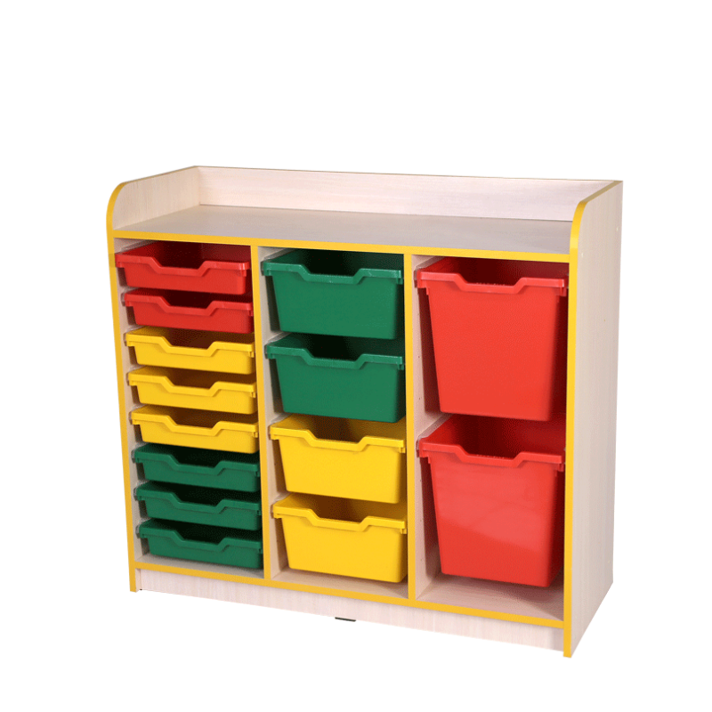 Відкрита універсальна стінка "Школа-Сад" №9, з лотками, матеріал виробу - ЛДСП, АЛМАНТ, 1036х410х936 мм.